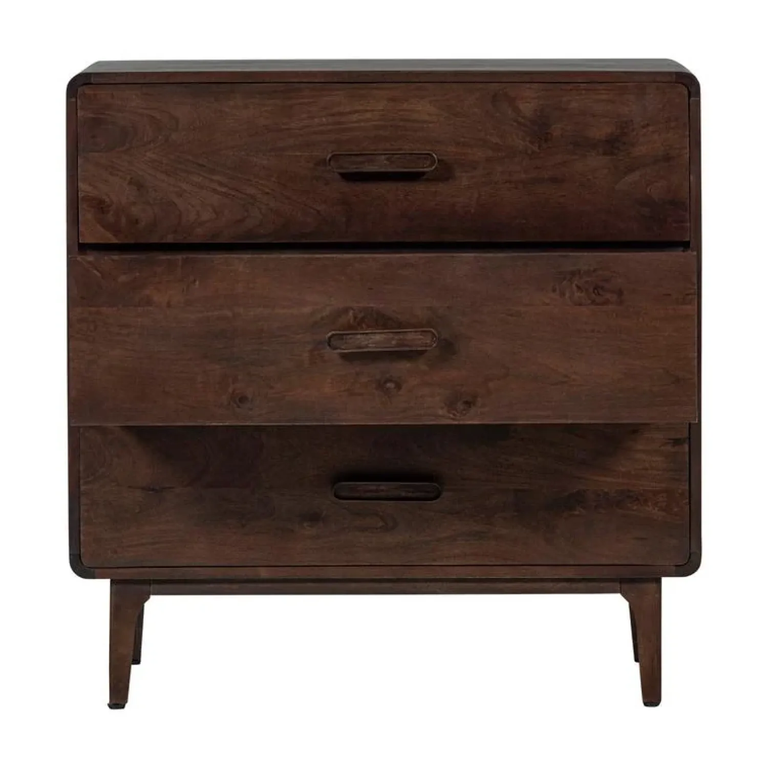 WOOOD Ladenkasten|Industriele Kasten|Liya Ladekast mangohout donkerbruin 90cm