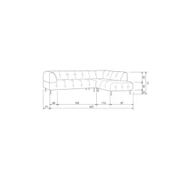 WOOOD Hoekbanken|Lloyd Hoekbank rechts velvet cast iron