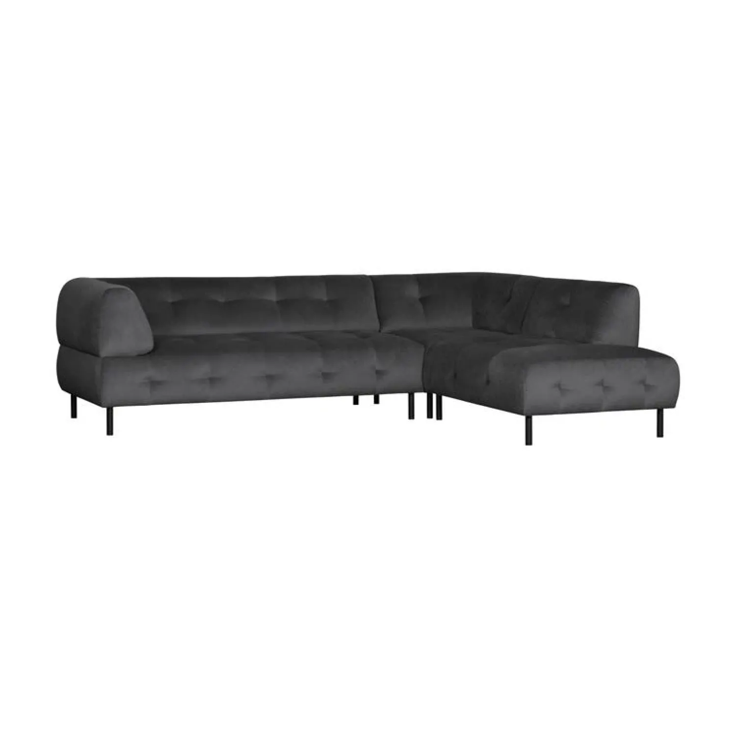 WOOOD Hoekbanken|Lloyd Hoekbank rechts velvet cast iron