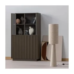 WOOOD Vloerlampen|Loft 2-lichts Vloerlamp metaal/bouclé naturel met strepen