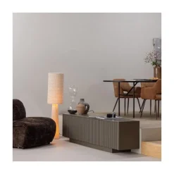 WOOOD Vloerlampen|Loft 2-lichts Vloerlamp metaal/bouclé naturel met strepen