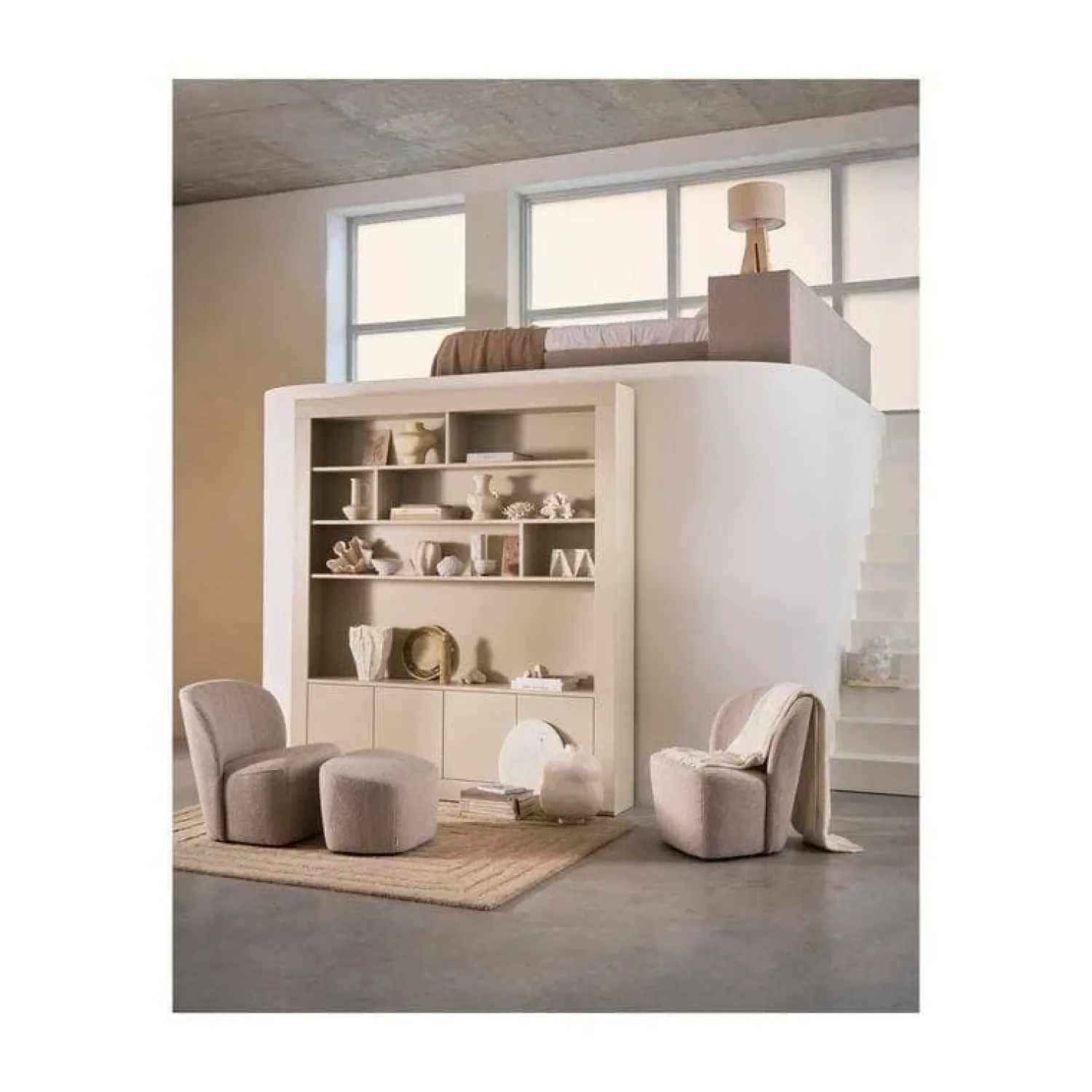 vtwonen Fauteuils|Lofty Fauteuil bouclé naturel