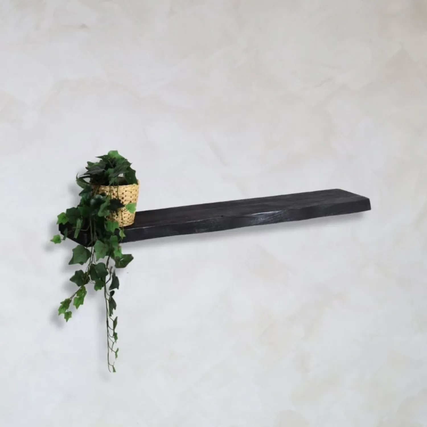 Cavetown Wandplanken|Wandrekken|Londo wandplank zwevend Zwart Mangohout 100cm