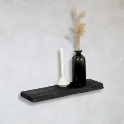 Cavetown Wandplanken|Wandrekken|Londo wandplank zwevend Zwart Mangohout 60cm