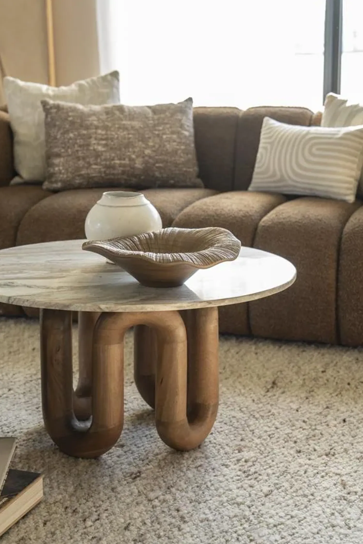 By Boo Salontafels|LoopStone Salontafel rond Naturel 80cm