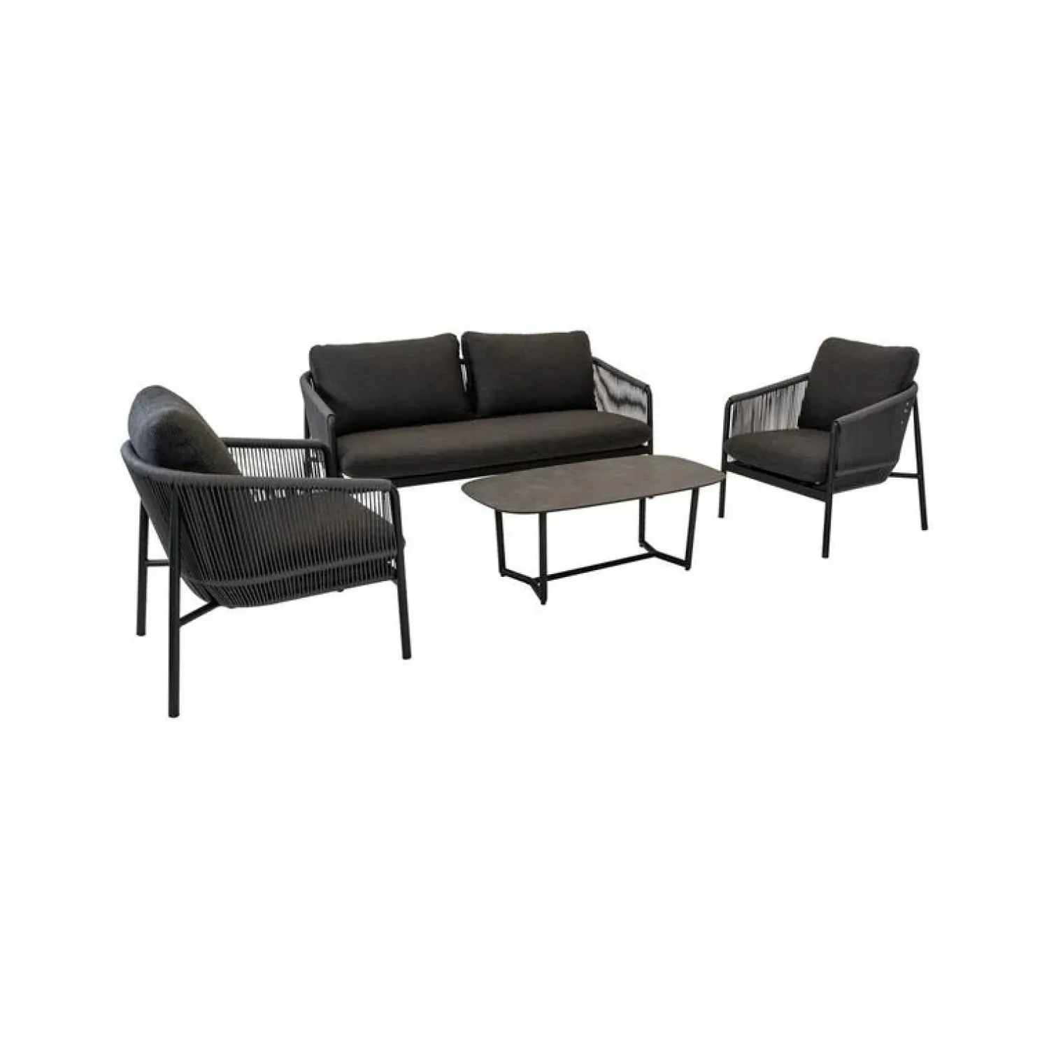 Lesli Living Loungeset|Loungeset Osaka zwart