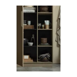 WOOOD Wandkasten|Industriele Kasten|Lowen Opbergkast Dennenhout Mud 100cm