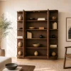 Vane Living Boekenkasten|Industriele Kasten|Luca Boekenkast walnoot 160cm