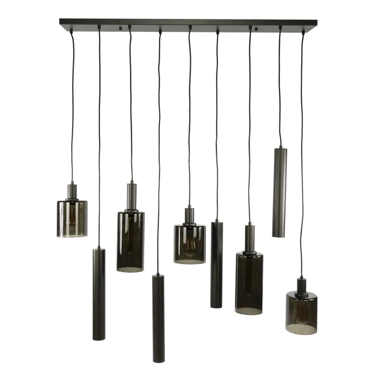 Kalfort Hanglampen|Glazen Hanglamp|Luca 9-lichts Hanglamp Bruin