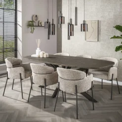 Kalfort Hanglampen|Glazen Hanglamp|Luca 9-lichts Hanglamp Bruin