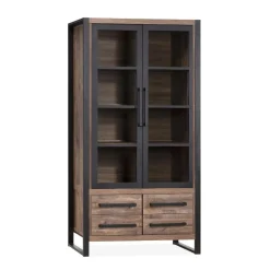 Maison Madera Vitrinekasten|Industriele Kasten|Lucara Vitrinekast 100cm