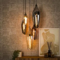 Kalfort Hanglampen|Glazen Hanglamp|Lucario 5-lichts getrapte Hanglamp industrieel