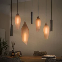 Kalfort Hanglampen|Lucario 7-lichts Hanglamp bruin-frosted