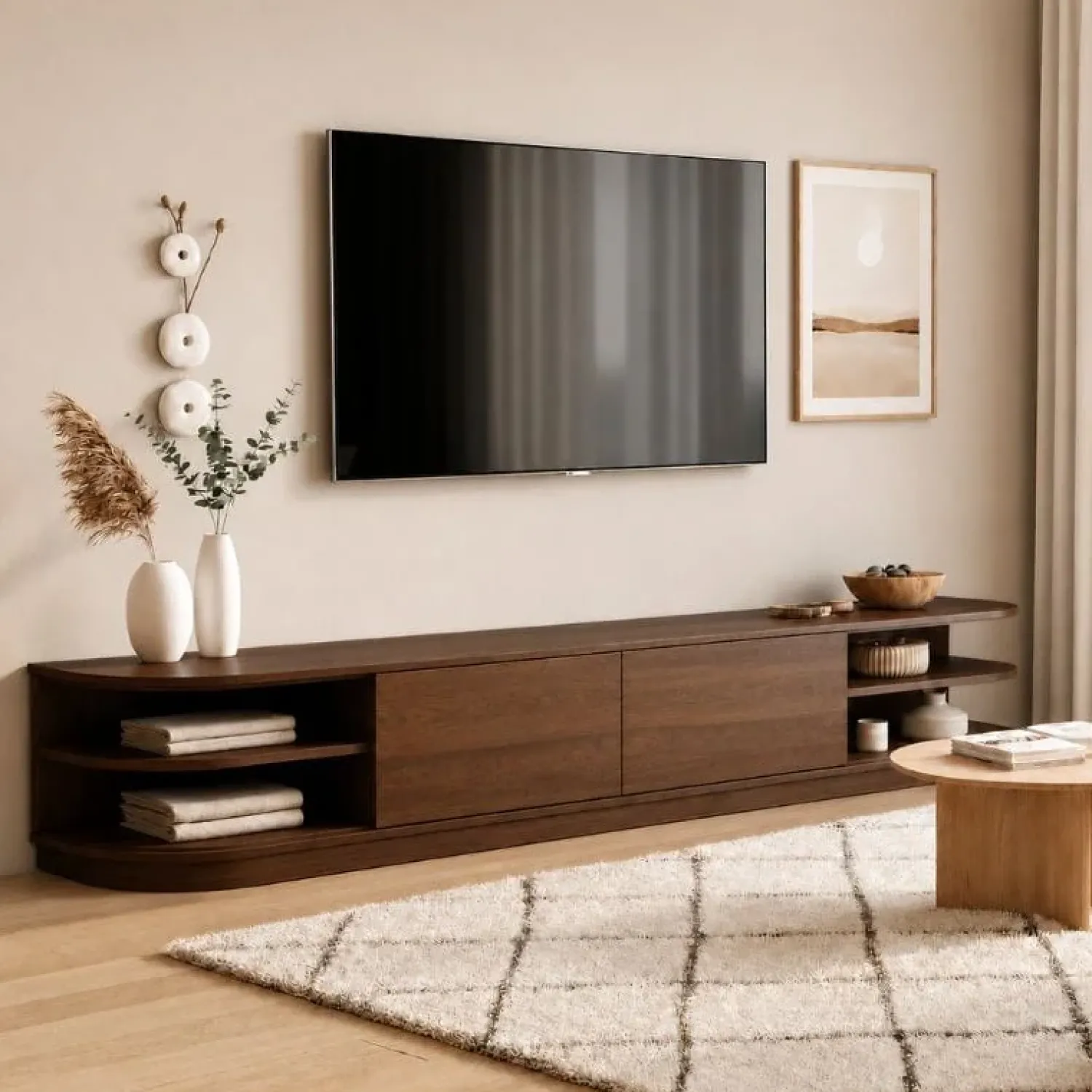 Vane Living Industriele Kasten|Tv Meubels|Luca Staand Tv meubel Walnoot 220 cm