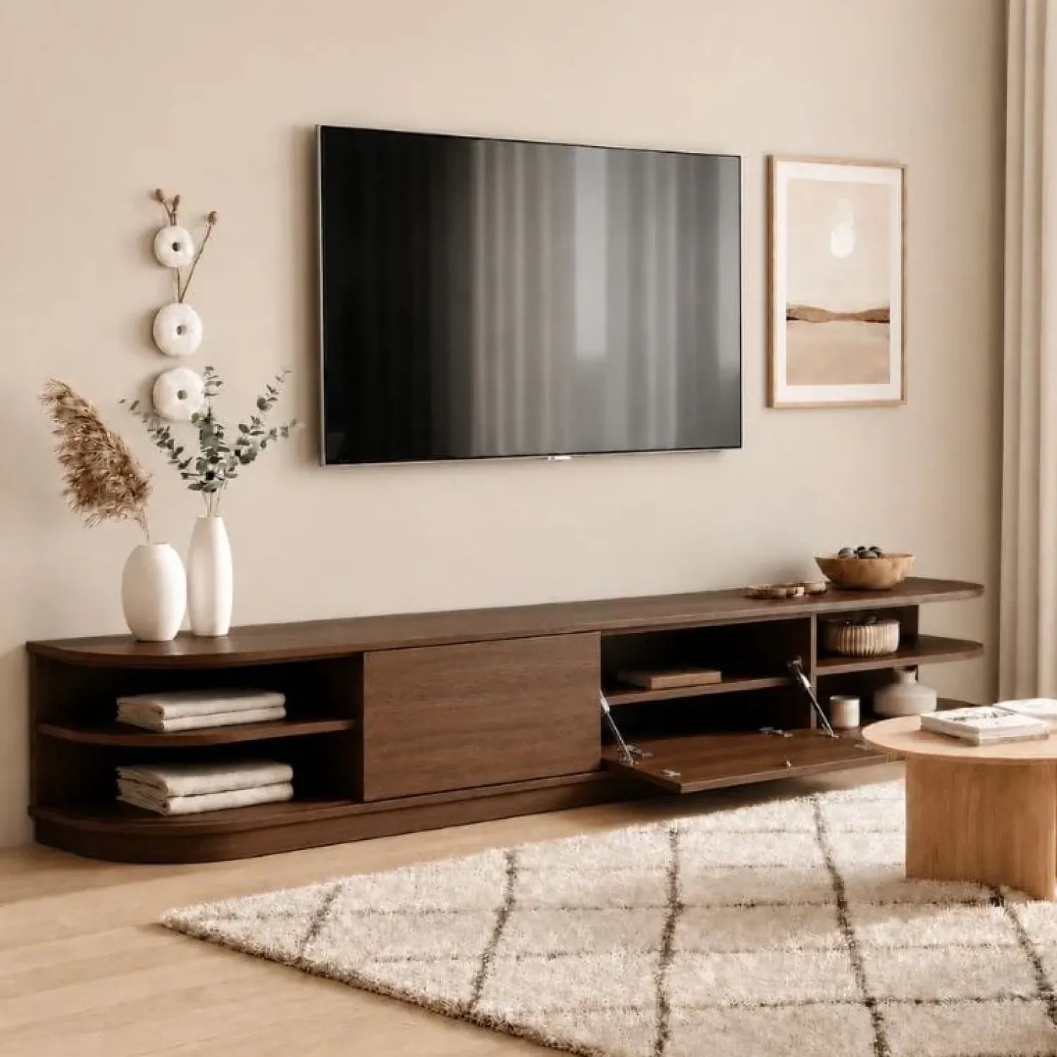 Vane Living Industriele Kasten|Tv Meubels|Luca Staand Tv meubel Walnoot 220 cm