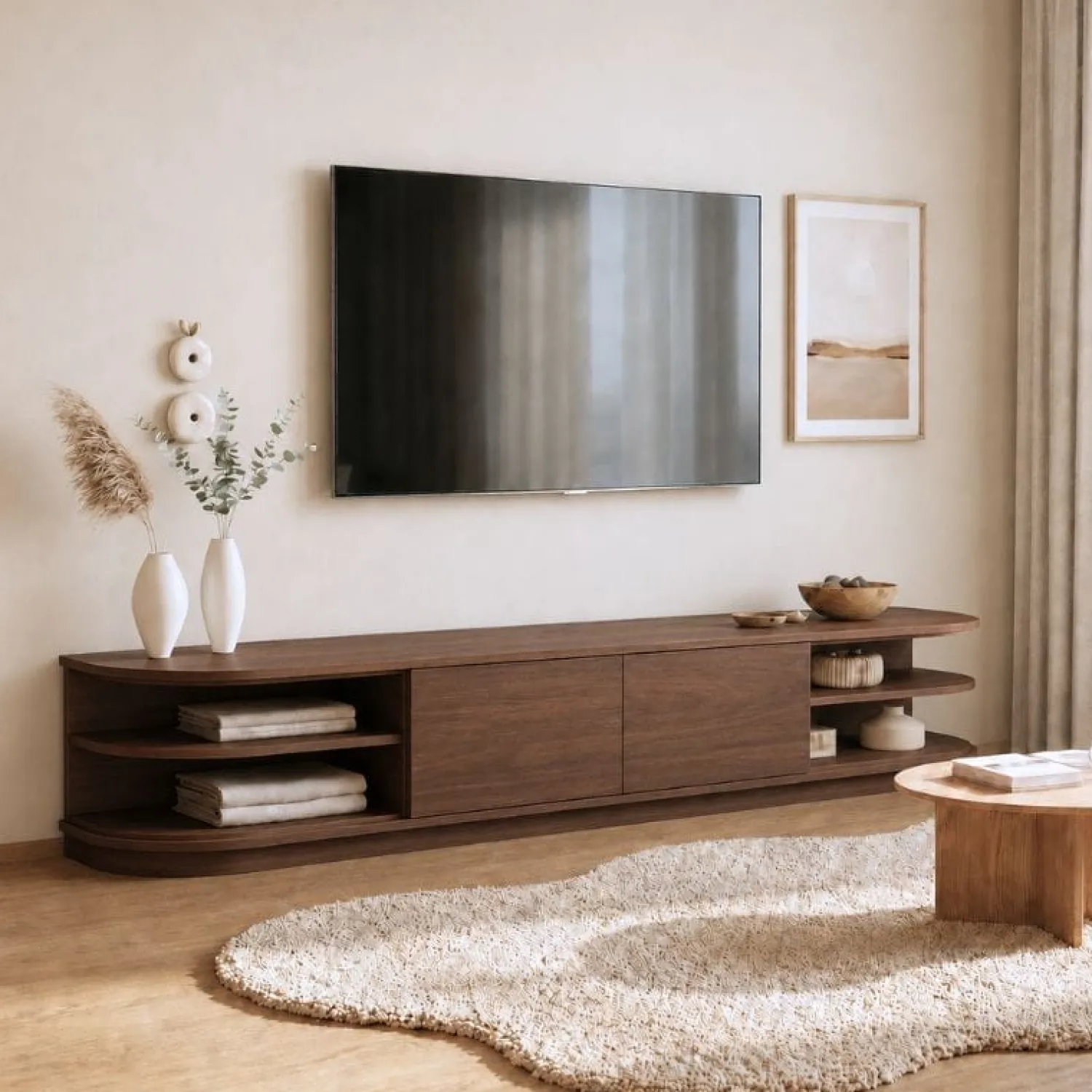 Vane Living Industriele Kasten|Tv Meubels|Luca Staand Tv meubel Walnoot 190 cm