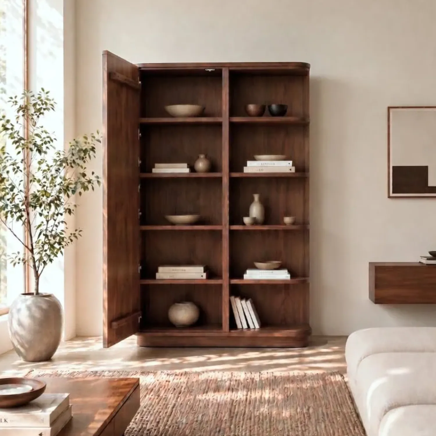 Vane Living Wandkasten|Industriele Kasten|Luca Wandkast walnoot 110cm