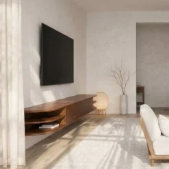 Vane Living Industriele Kasten|Tv Meubels|Luca zwevend Tv meubel Walnoot 190 cm