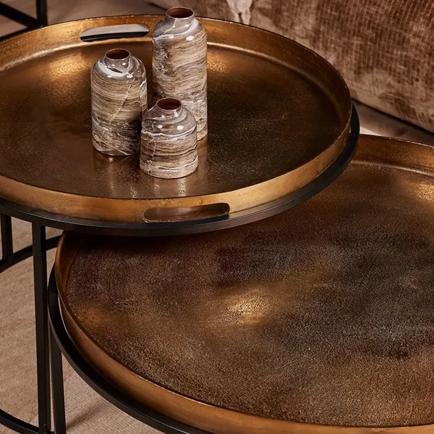 Furndea Salontafels|Luck salontafel set van 2 goud