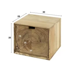 Kalfort Nachtkastjes|Industriele Kasten|Lugano Zwevend Nachtkastje Acaciahout naturel 35cm