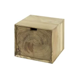 Kalfort Nachtkastjes|Industriele Kasten|Lugano Zwevend Nachtkastje Acaciahout naturel 35cm