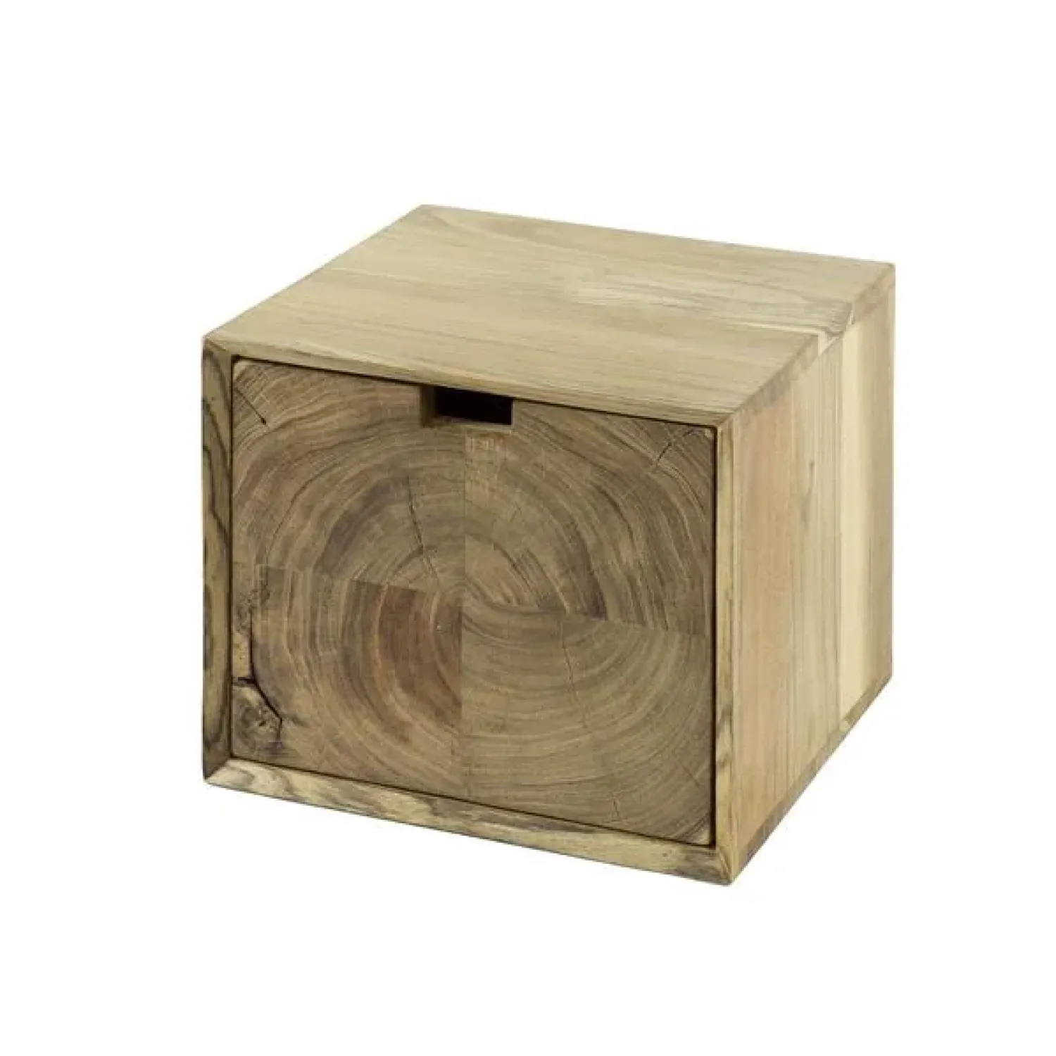 Kalfort Nachtkastjes|Industriele Kasten|Lugano Zwevend Nachtkastje Acaciahout naturel 35cm