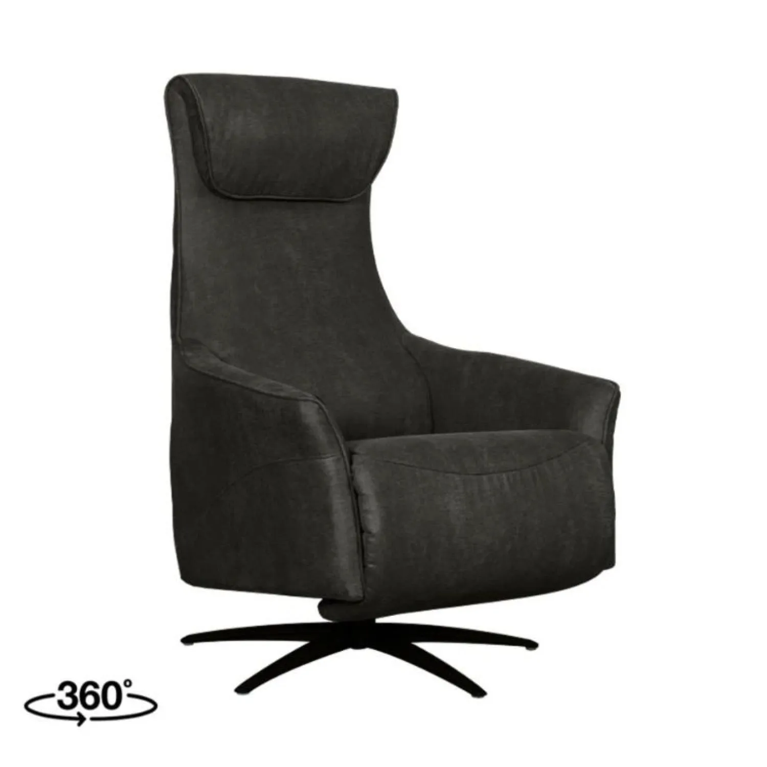 Label51 Fauteuils|Lund Elektrische Fauteuil Antraciet Microleder