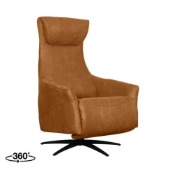 Label51 Fauteuils|Lund Elektrische Fauteuil Cognac Microleder