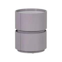 WOOOD Nachtkastjes|Industriele Kasten|Lunex Nachtkastje rond Lichtgrijs 40cm