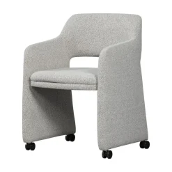 WOOOD Eetkamerstoelen|Lyric Eetkamerstoel Met Wielen Greige