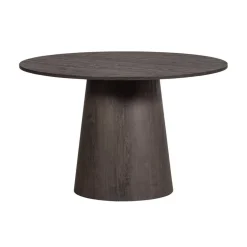 WOOOD Eettafels|Maan Eettafel Rond MDF Donkerbruin 120cm