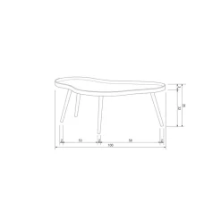 WOOOD Salontafels|Mae Salontafel organisch hout alpaca 100cm