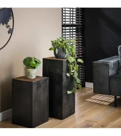 Cavetown Bijzettafels|Maha bloementafel industrieel 70cm