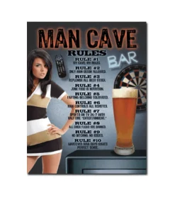 Metal Signs Metalen Borden|Man Cave Rules 2.0 - metalen bord