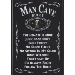 Cavetown Metalen Borden|Man Cave Rules - metalen bord