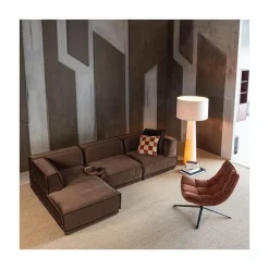 WOOOD Modulaire Banken|Manu Bank Chaise longue Links Velvet Bruin