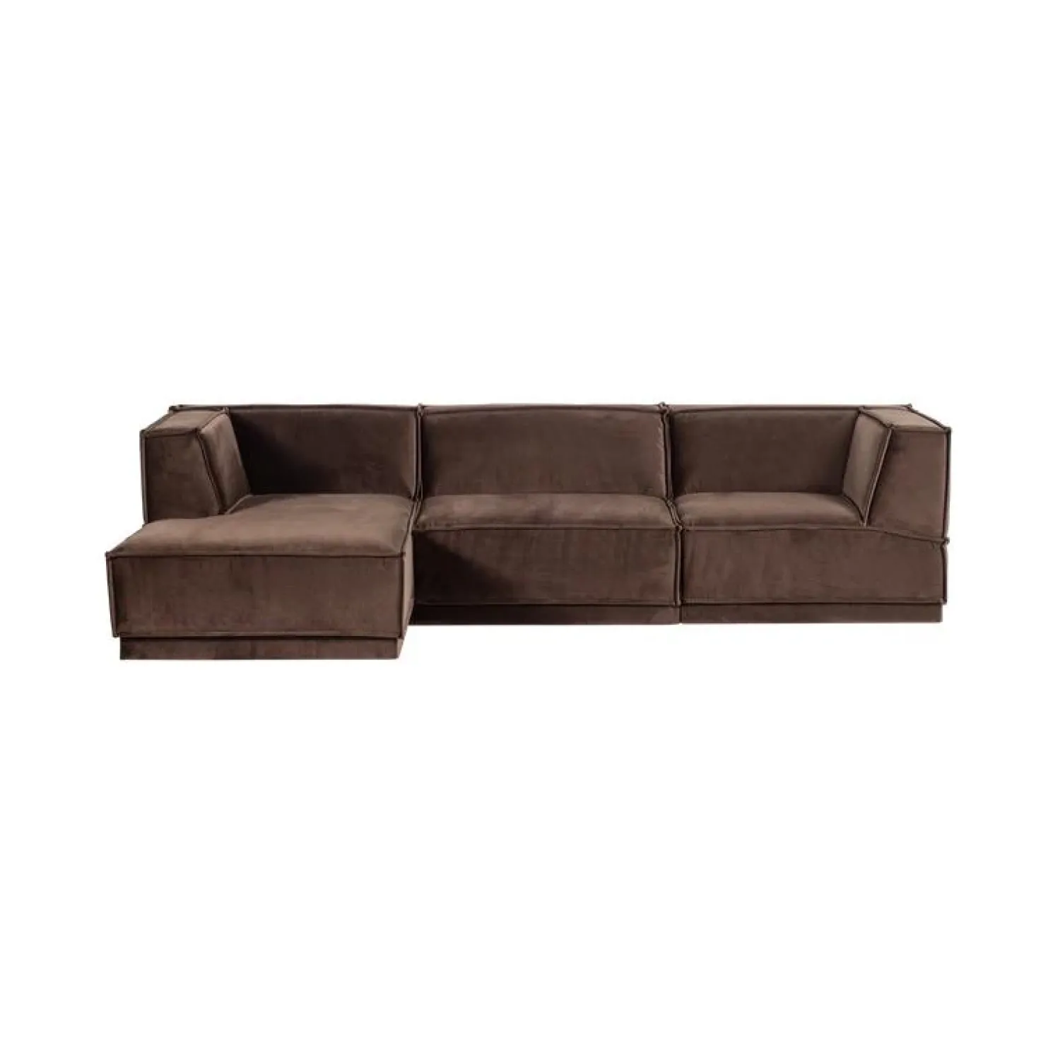 WOOOD Modulaire Banken|Manu Bank Chaise longue Links Velvet Bruin
