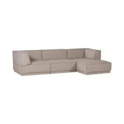 WOOOD Modulaire Banken|Manu Bank Chaise longue Rechts Grove chenille Naturel