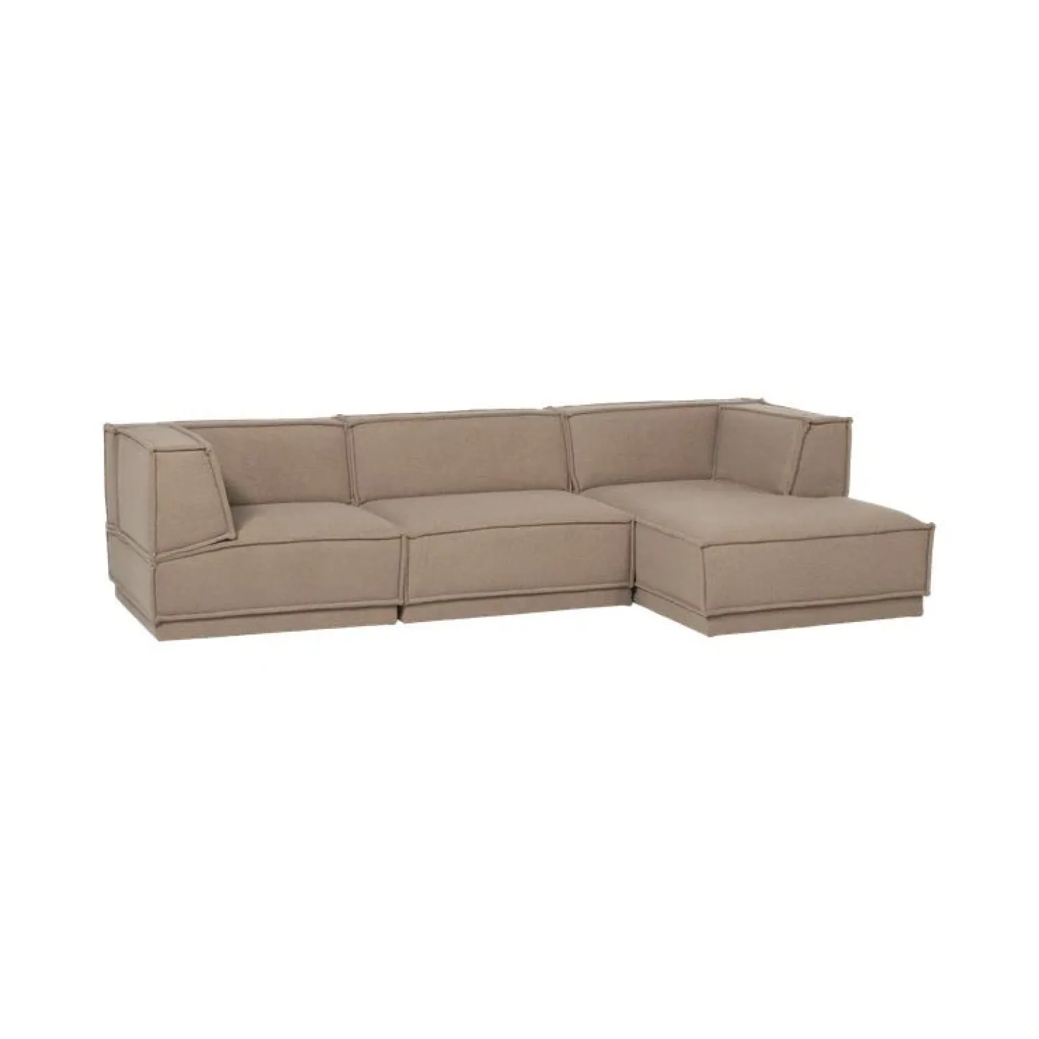 WOOOD Modulaire Banken|Manu Bank Chaise longue Rechts Teddy Taupe