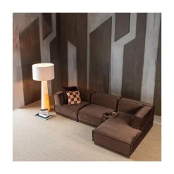 WOOOD Modulaire Banken|Manu Bank Chaise longue Rechts Velvet Bruin