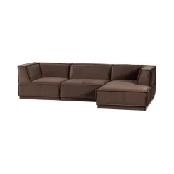 WOOOD Modulaire Banken|Manu Bank Chaise longue Rechts Velvet Bruin
