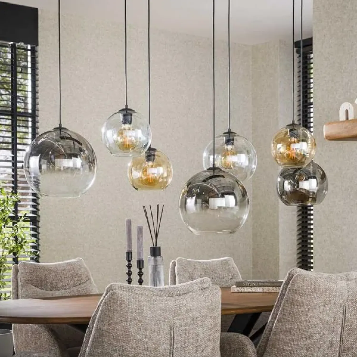 Kalfort Hanglampen|Glazen Hanglamp|Marble 7-lichts glazen hanglamp