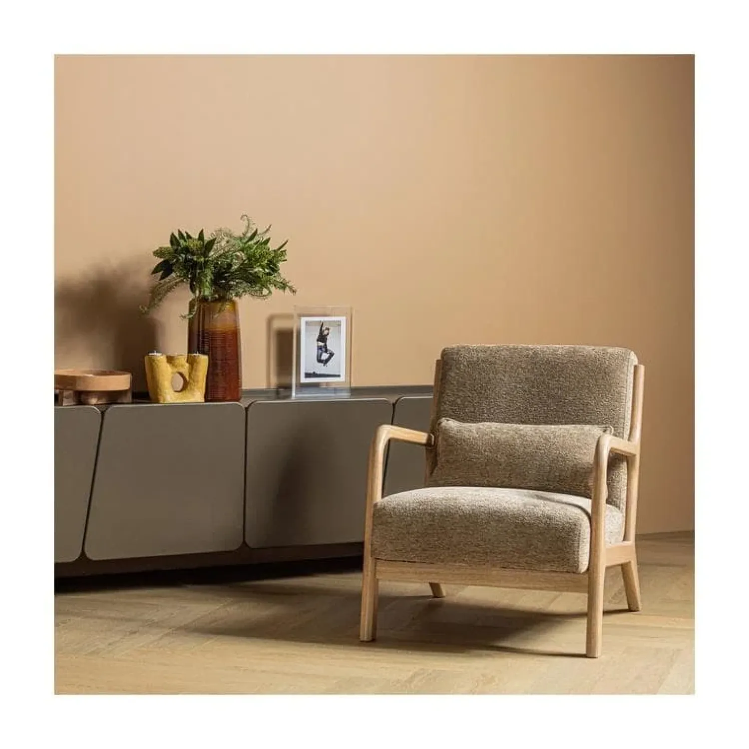 WOOOD Fauteuils|Mark Fauteuil Chenille Zand