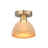 Trading Lighting Plafondlampen|Marlo 1-lichts Plafondlamp Amber glas