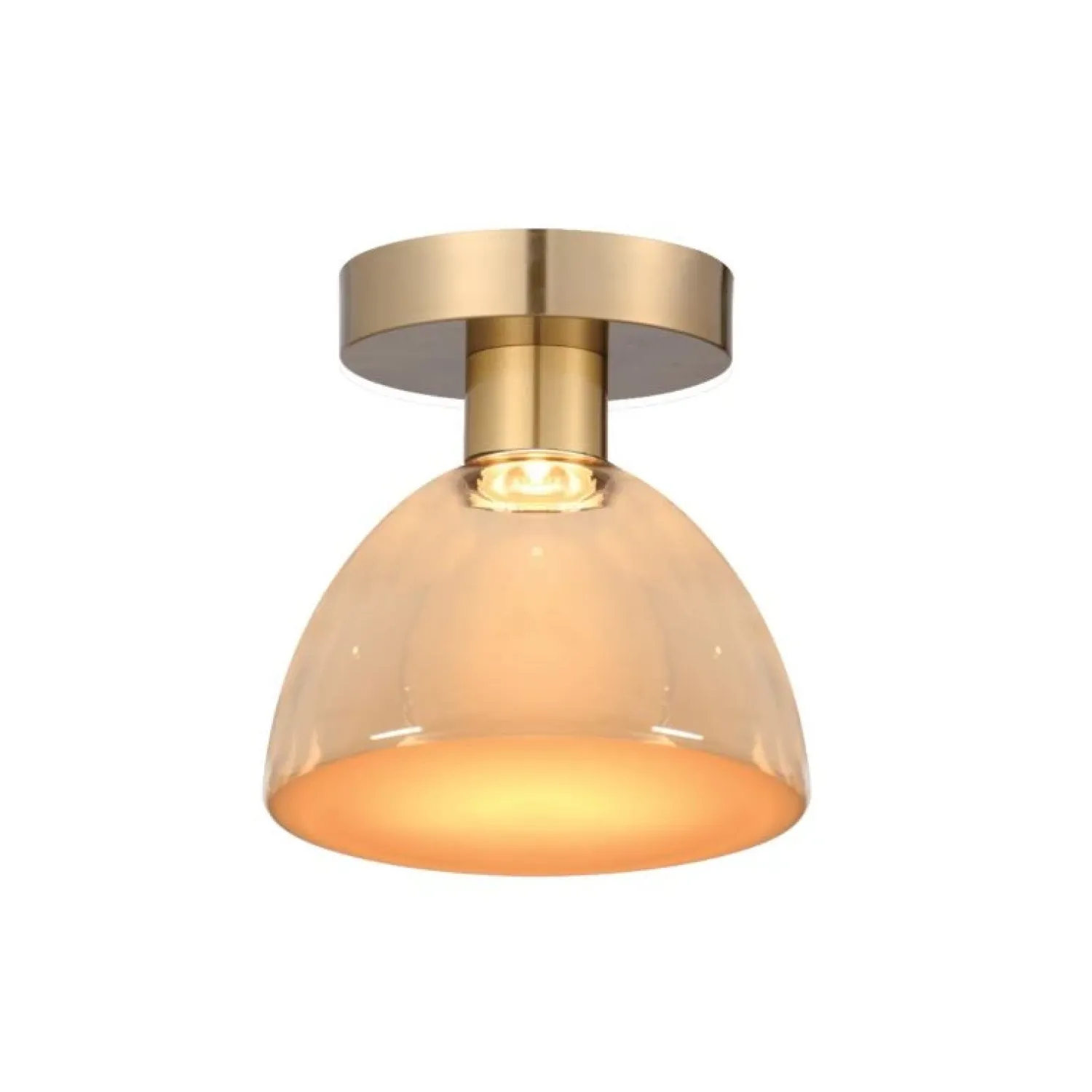 Trading Lighting Plafondlampen|Marlo 1-lichts Plafondlamp Amber glas