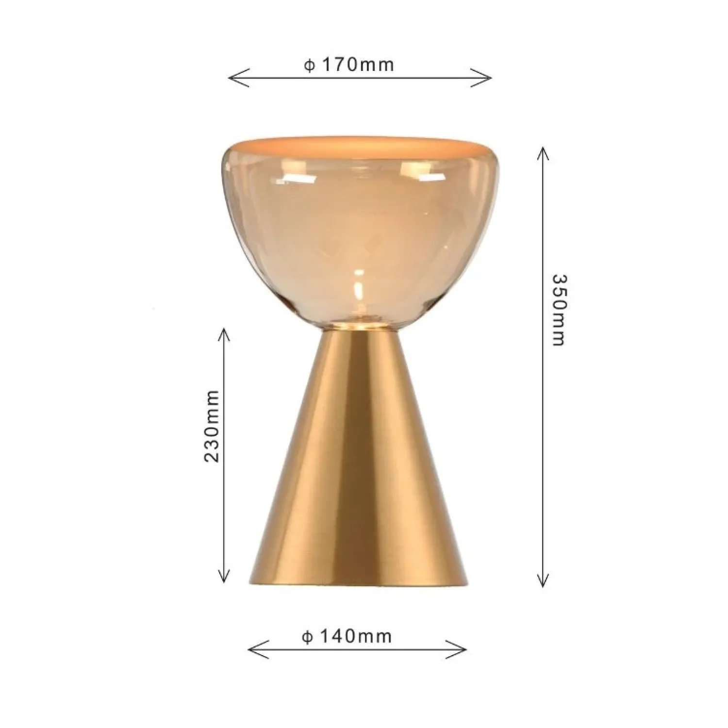 Trading Lighting Tafellampen|Marlo 1-lichts Tafellamp Amber glas