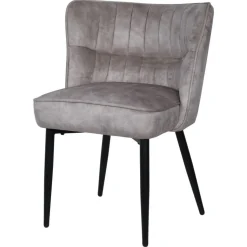PTMD Eetkamerstoelen|Maro Eetkamerstoel Taupe Velvet