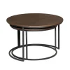 Furndea Salontafels|Martin Salontafel set van 3 rond Walnoot
