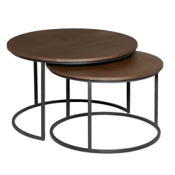 Furndea Salontafels|Martin Salontafel set van 3 rond Walnoot