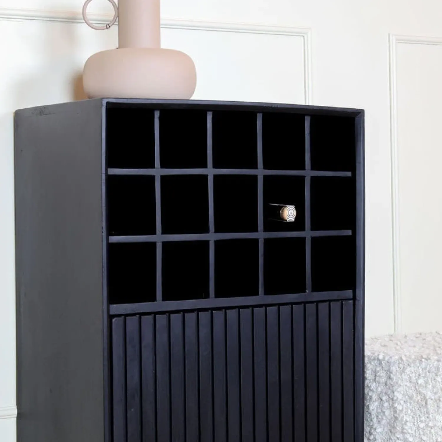 Furndea Wijnkasten|Wandkasten|Martin Wijnkast Zwart 55cm